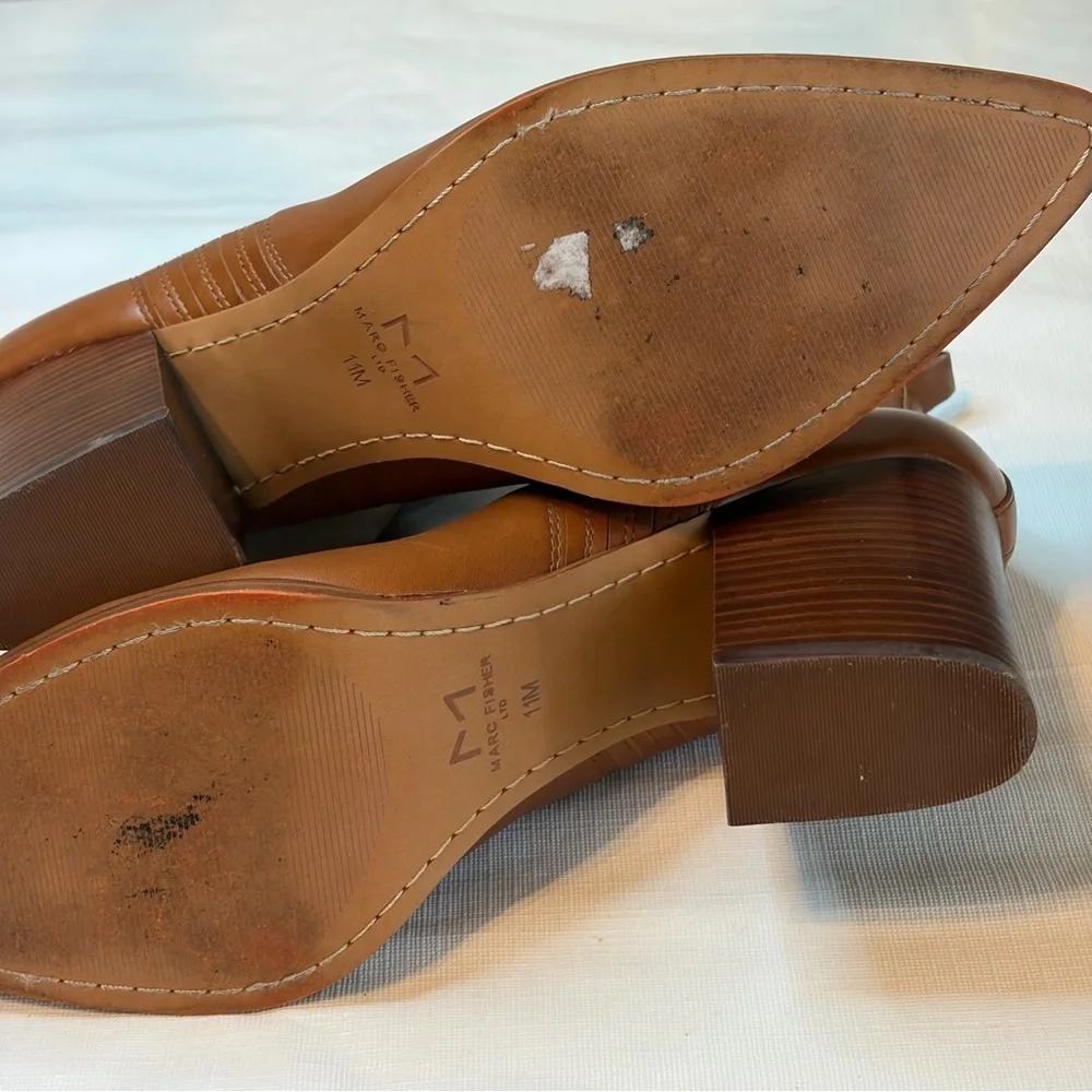 Marc Fisher Brown Leather Heeled Boots - Picture 9 of 9